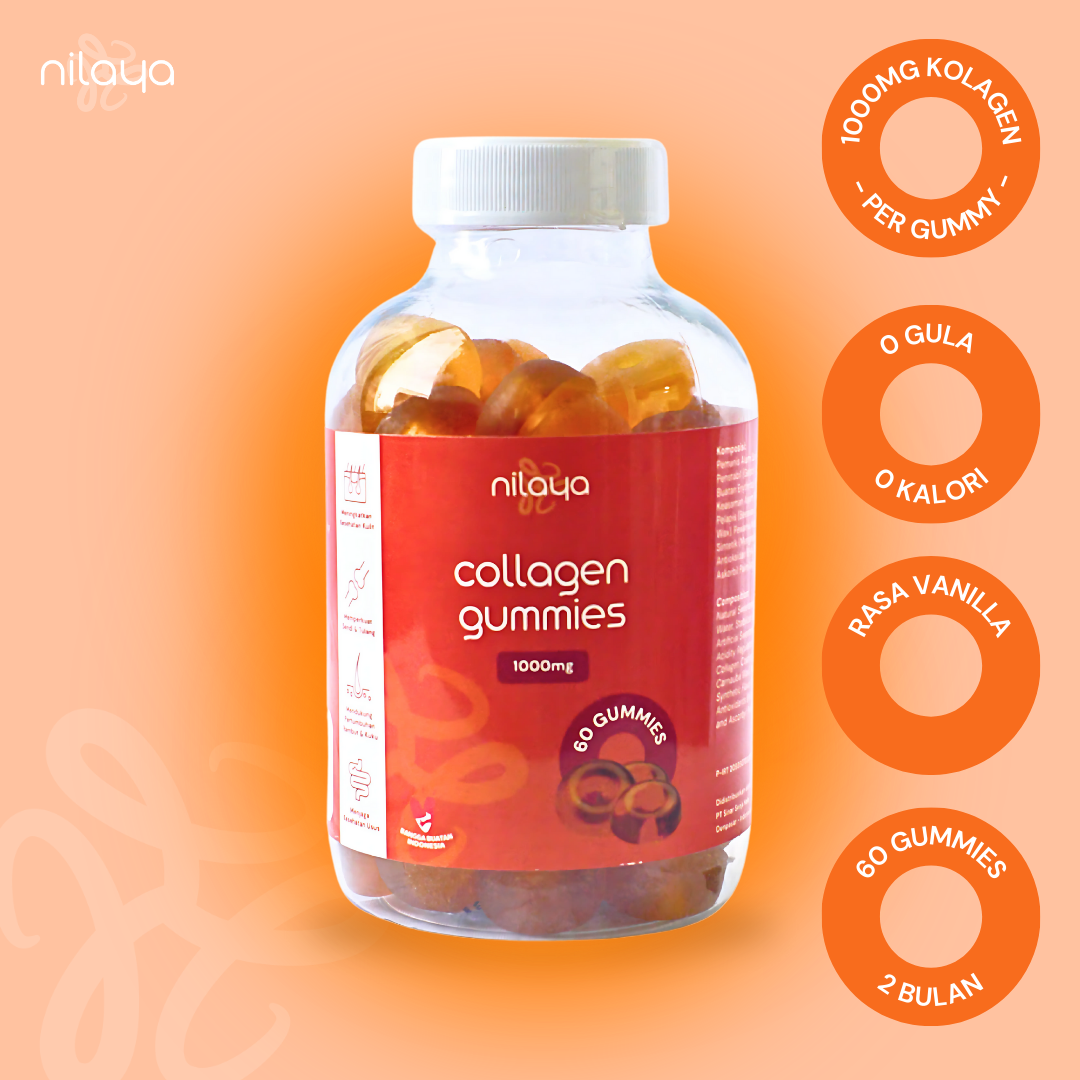 NILAYA Marine Collagen Gummies 1000mg | Zero Sugar | Hydrolyzed Bovine Collagen for Skin & Joints