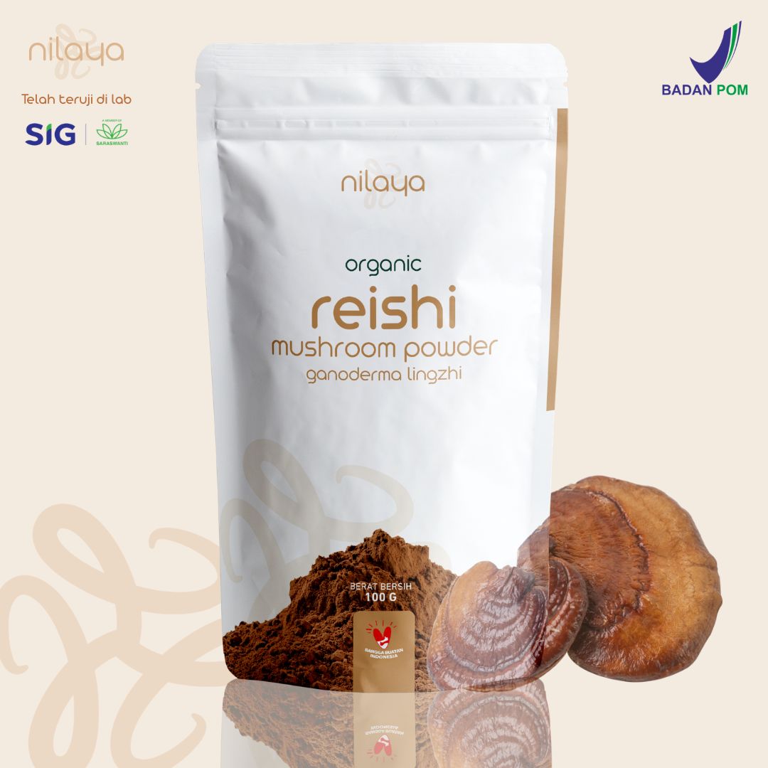 NILAYA Reishi Mushroom Powder 100g | Deep Sleep, Stress Relief & Immunity | Organic