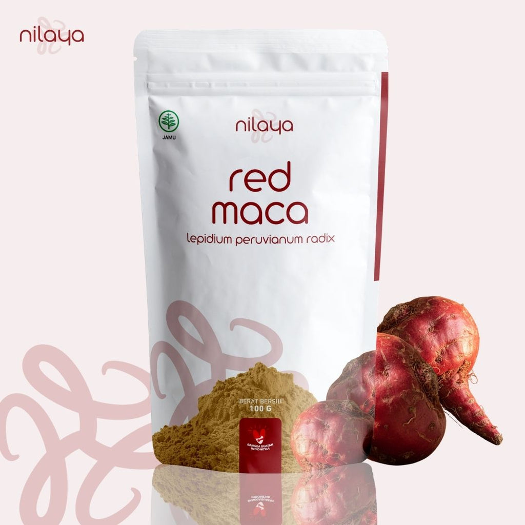 NILAYA Organic Red Maca Powder 100g | Women's Hormone Balance | Menopause & PMS Support