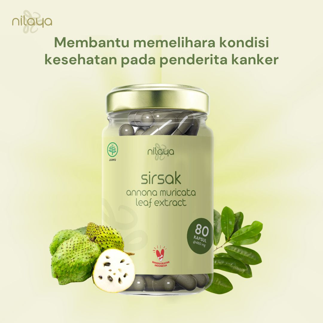 NILAYA Soursop (Sirsak) Extract Capsules | 80 Caps @460mg | Immune & Cardiovascular Support