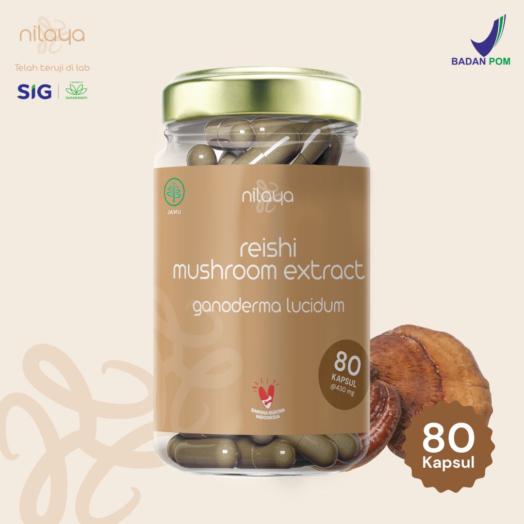 NILAYA Reishi Mushroom Extract Capsules 10:1 | Deep Sleep, Stress & Immunity | Organic