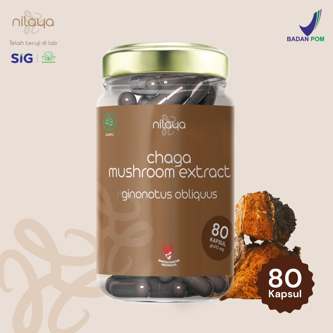 NILAYA Chaga Mushroom Extract Capsules 10:1 | Immune & Heart Health | Anti-Inflammatory | Organic