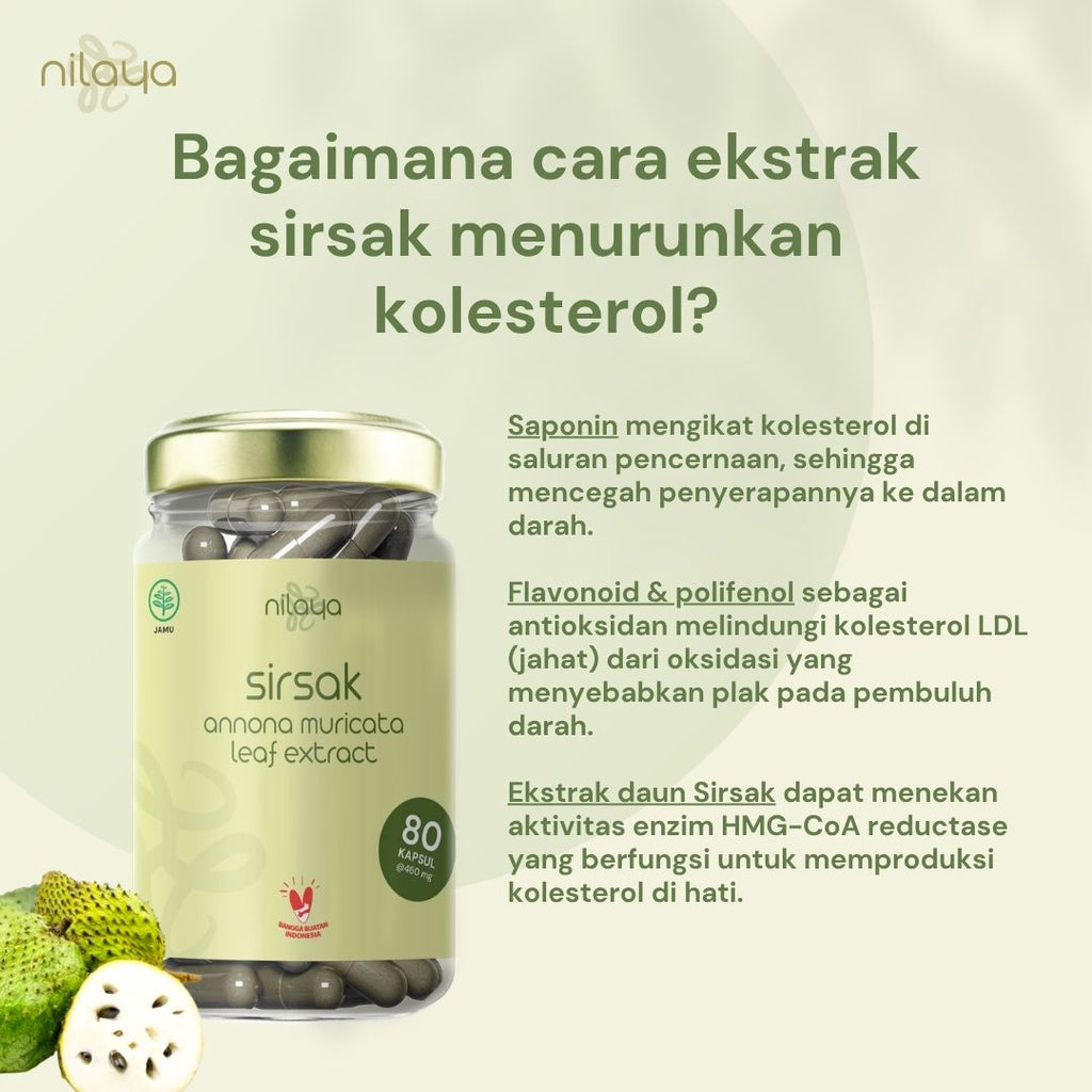 NILAYA Soursop (Sirsak) Extract Capsules | 80 Caps @460mg | Immune & Cardiovascular Support