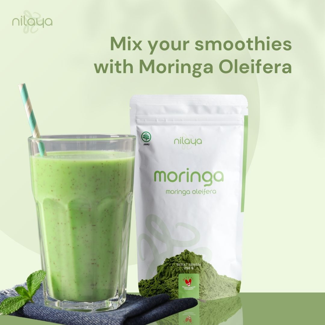 NILAYA Organic Moringa Powder 250g | Miracle Tree Superfood | BPOM & Halal Certified