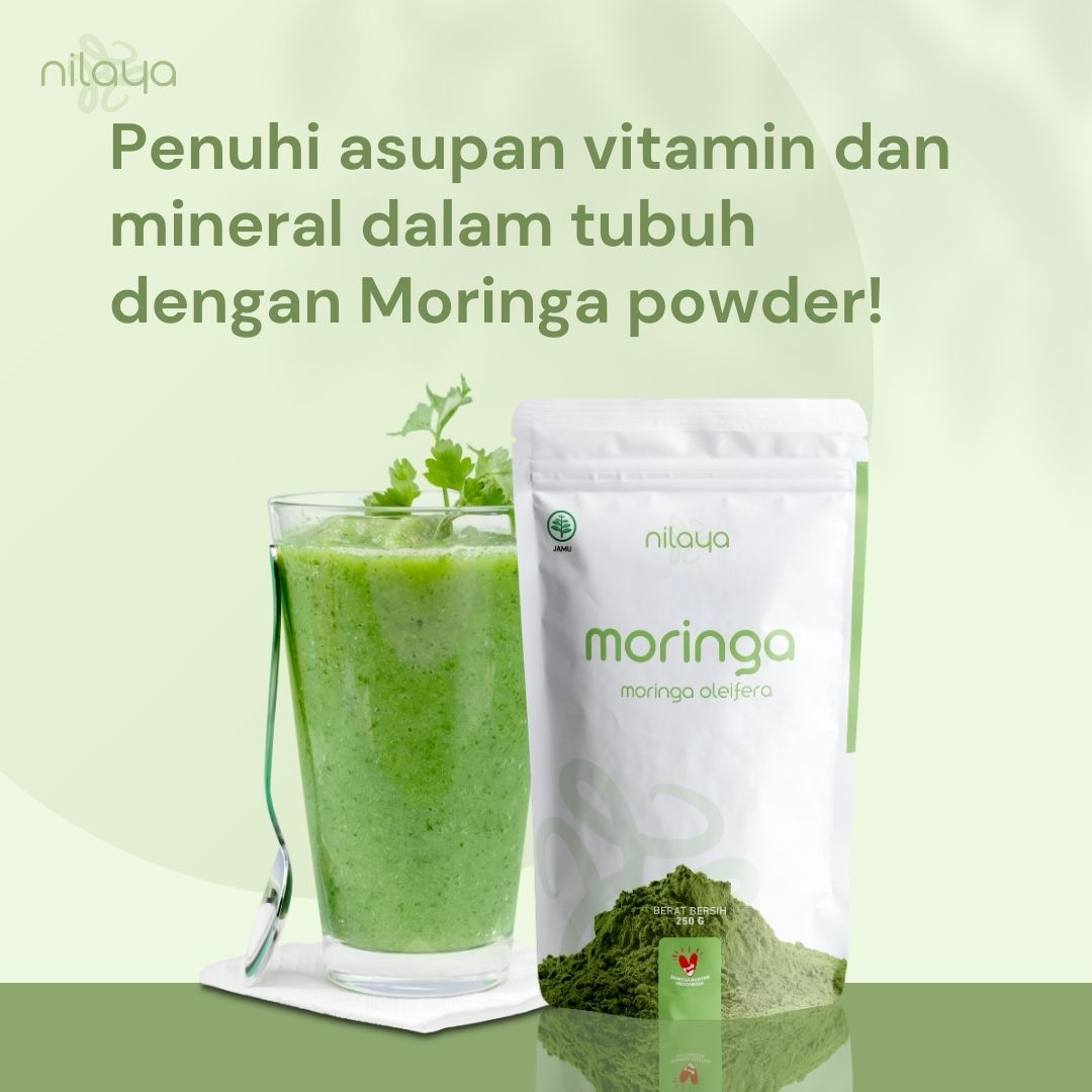 NILAYA Organic Moringa Powder 250g | Miracle Tree Superfood | BPOM & Halal Certified