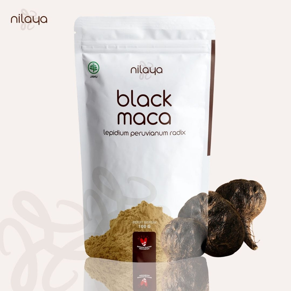 NILAYA Organic Black Maca Powder 100g | Peruvian Ginseng | Stamina, Memory & Performance