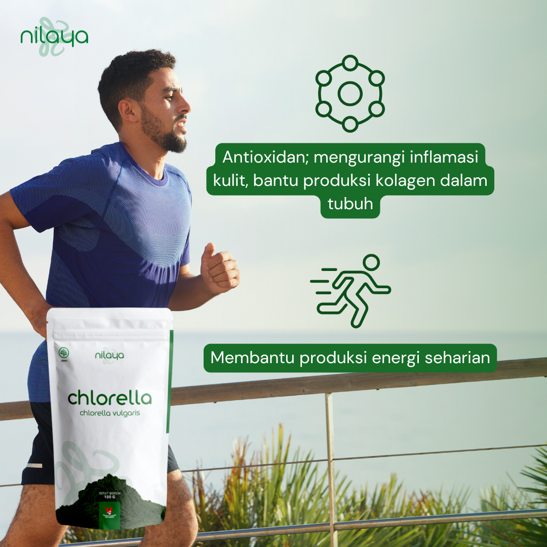 NILAYA Organic Chlorella Powder 100g | Detox & Immune Superfood | USDA Organic & Halal Certified