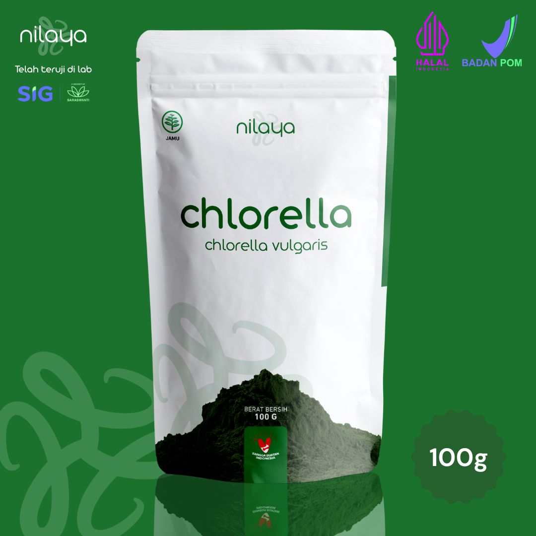 NILAYA Organic Chlorella Powder 100g | Detox & Immune Superfood | USDA Organic & Halal Certified