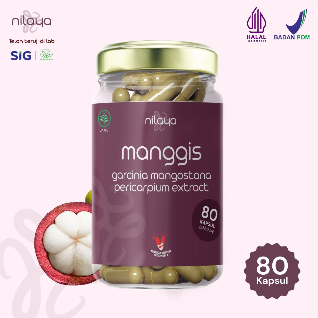 NILAYA Mangosteen Capsules — Weight, Cholesterol & Skin Health | Xanthone Antioxidant | 80 Caps