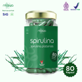 NILAYA Organic Spirulina Capsules — 80 Caps | Halal & BPOM Certified | Glass Bottle | Premium Superfood