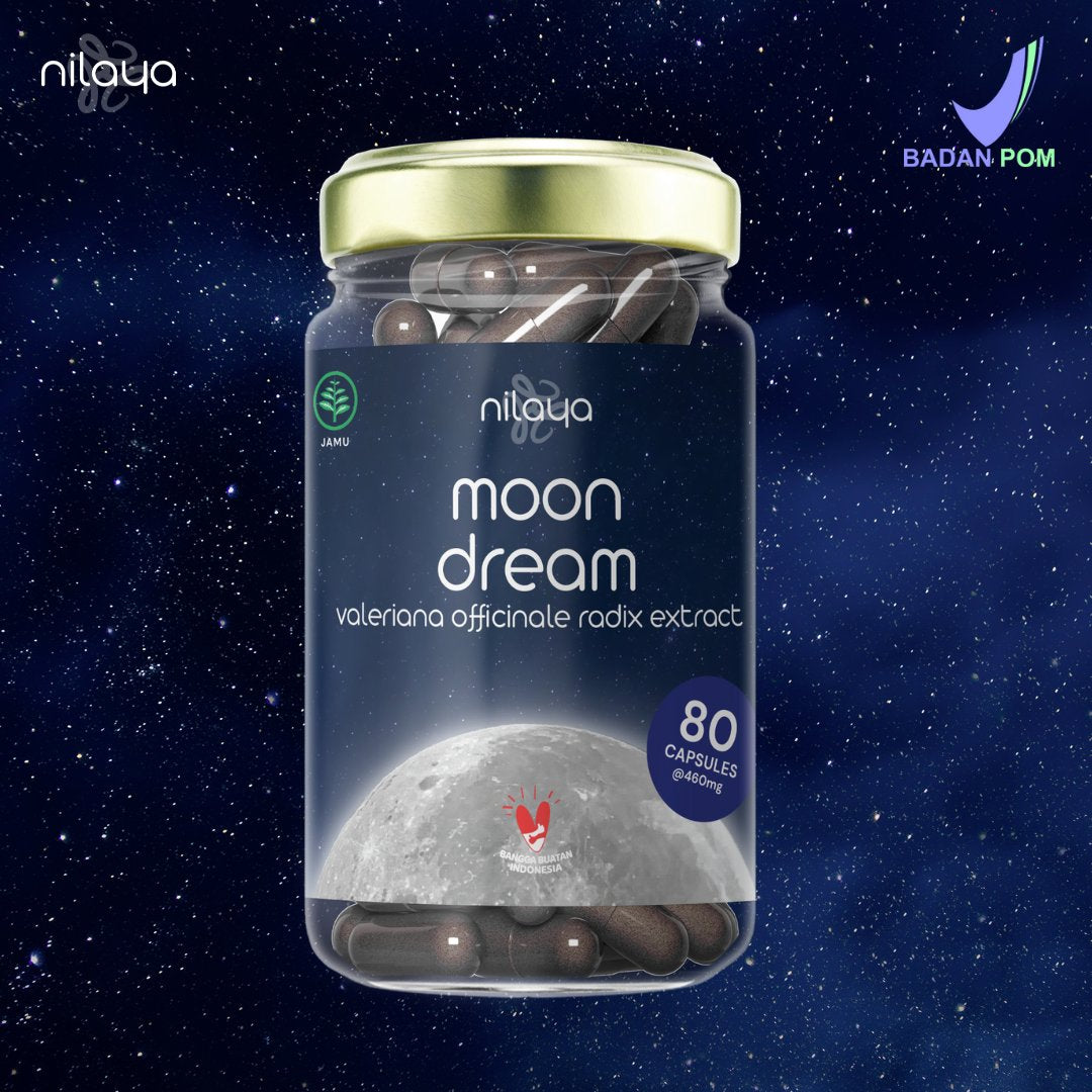 NILAYA MOON DREAM — Natural Deep Sleep Supplement | 80 Capsules | Non-Habit Forming