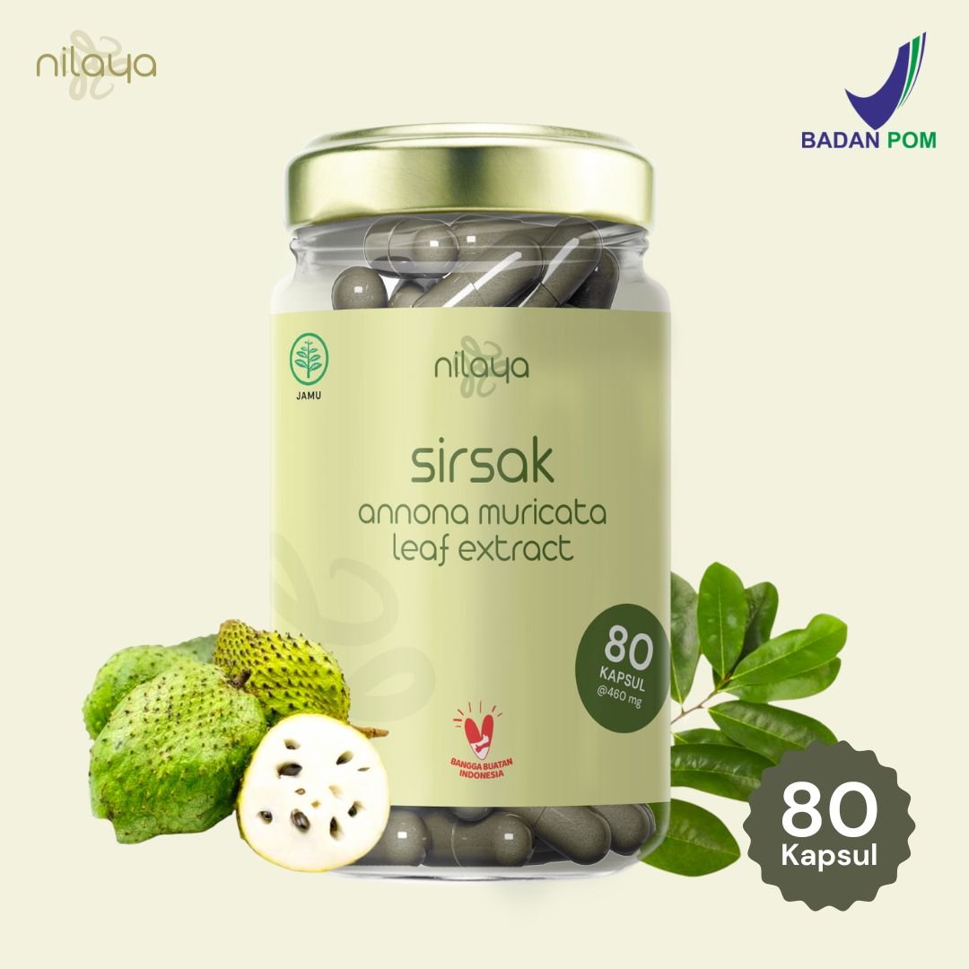 NILAYA Soursop (Sirsak) Extract Capsules | 80 Caps @460mg | Immune & Cardiovascular Support