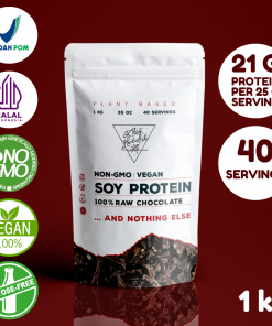 Non-GMO Vegan Isolate Soy Protein Raw Chocolate and nothing else 1kg